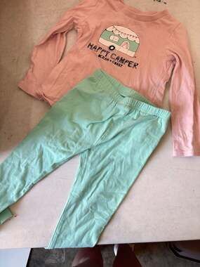 Ocean & Coast Toddler Girls Happy Camper Long Sleeve Top and Legging Set Size 4T